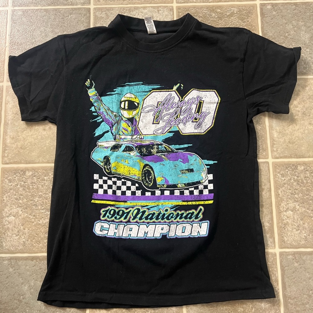 Mens Black Racing Champion T-Shirt